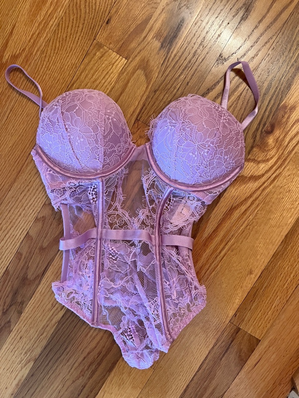 Victoria's Secret Pink Lace Underwire Bodysuit